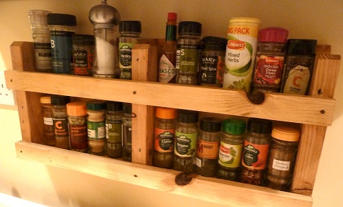 Spice rack made from pallets by Nigel