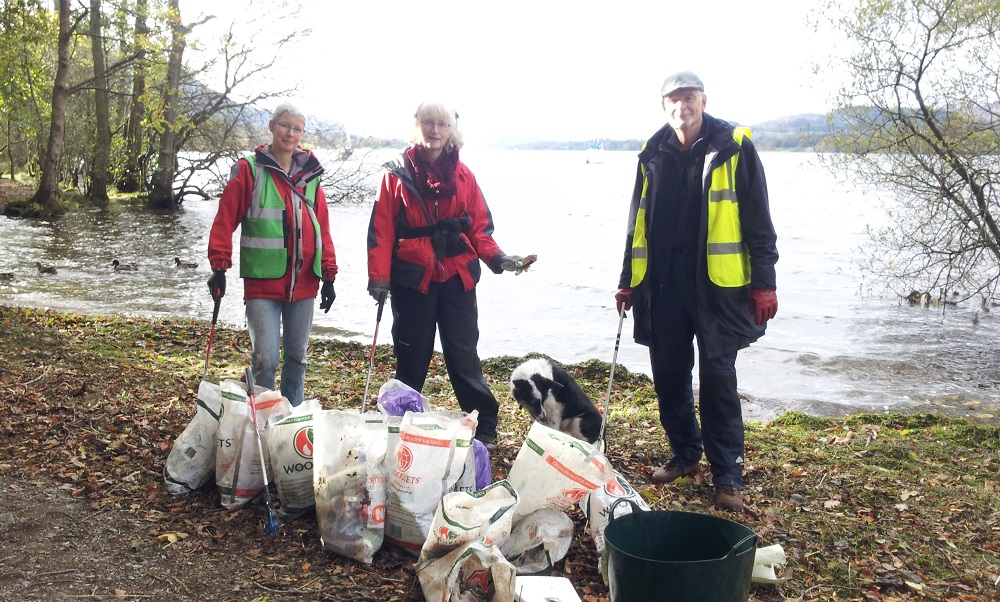 PACT collected 10 bags of litter on a 200m stretch of Ullswater in October 2017